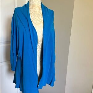 Laura Ashley Blue Cardigan Sweater with Blazer-Like Design